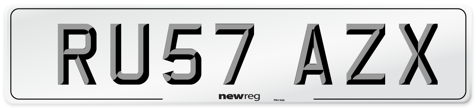 RU57 AZX Number Plate from New Reg